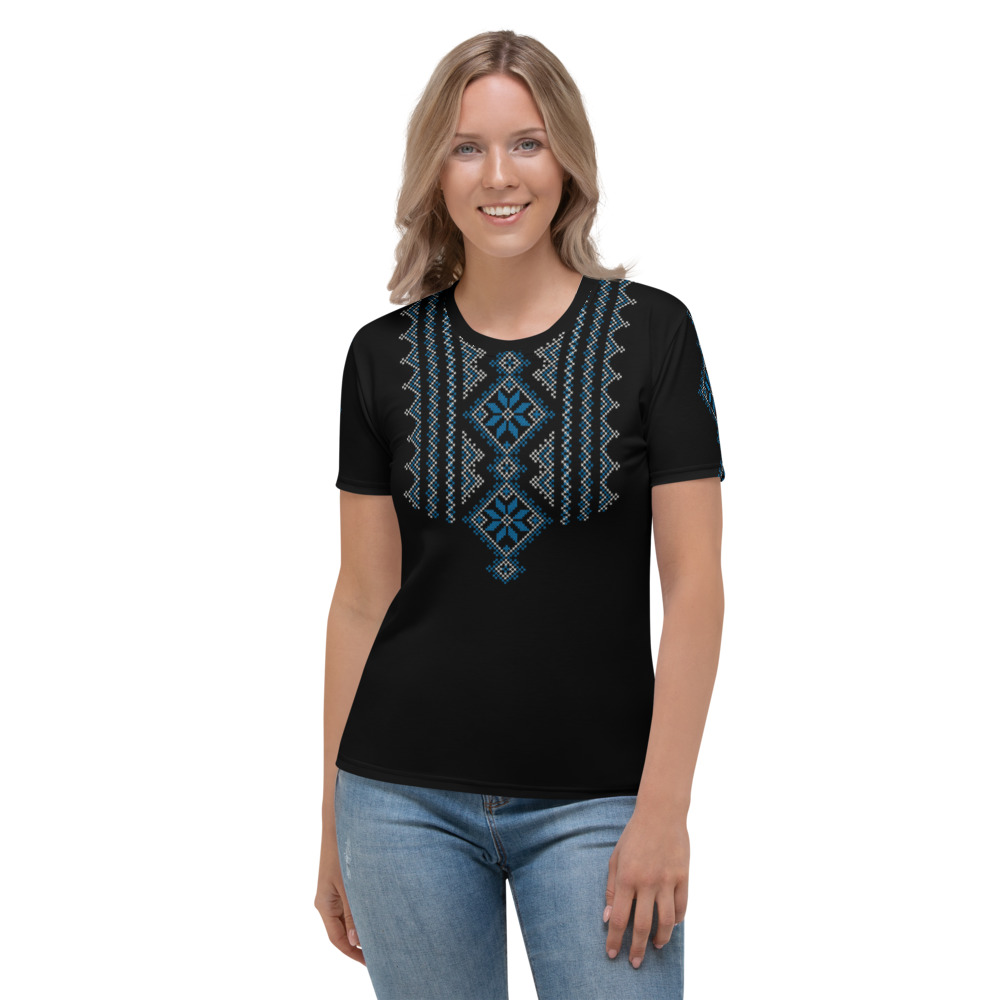 Palestinian Realistic Embroidery Pattern #15 Customized Women's T-shirt - Image 3