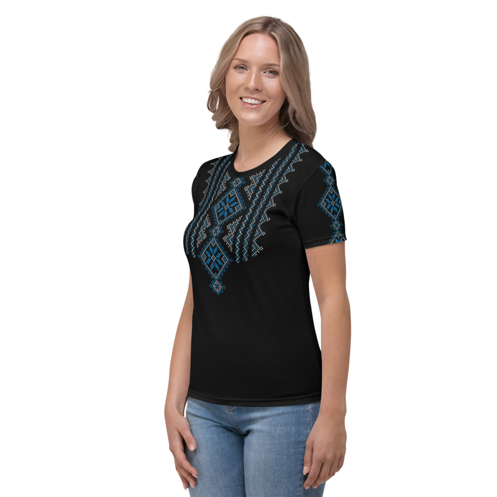 Palestinian Realistic Embroidery Pattern #15 Customized Women's T-shirt - Image 2