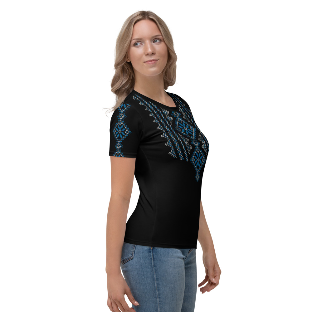 Palestinian Realistic Embroidery Pattern #15 Customized Women's T-shirt - Image 5