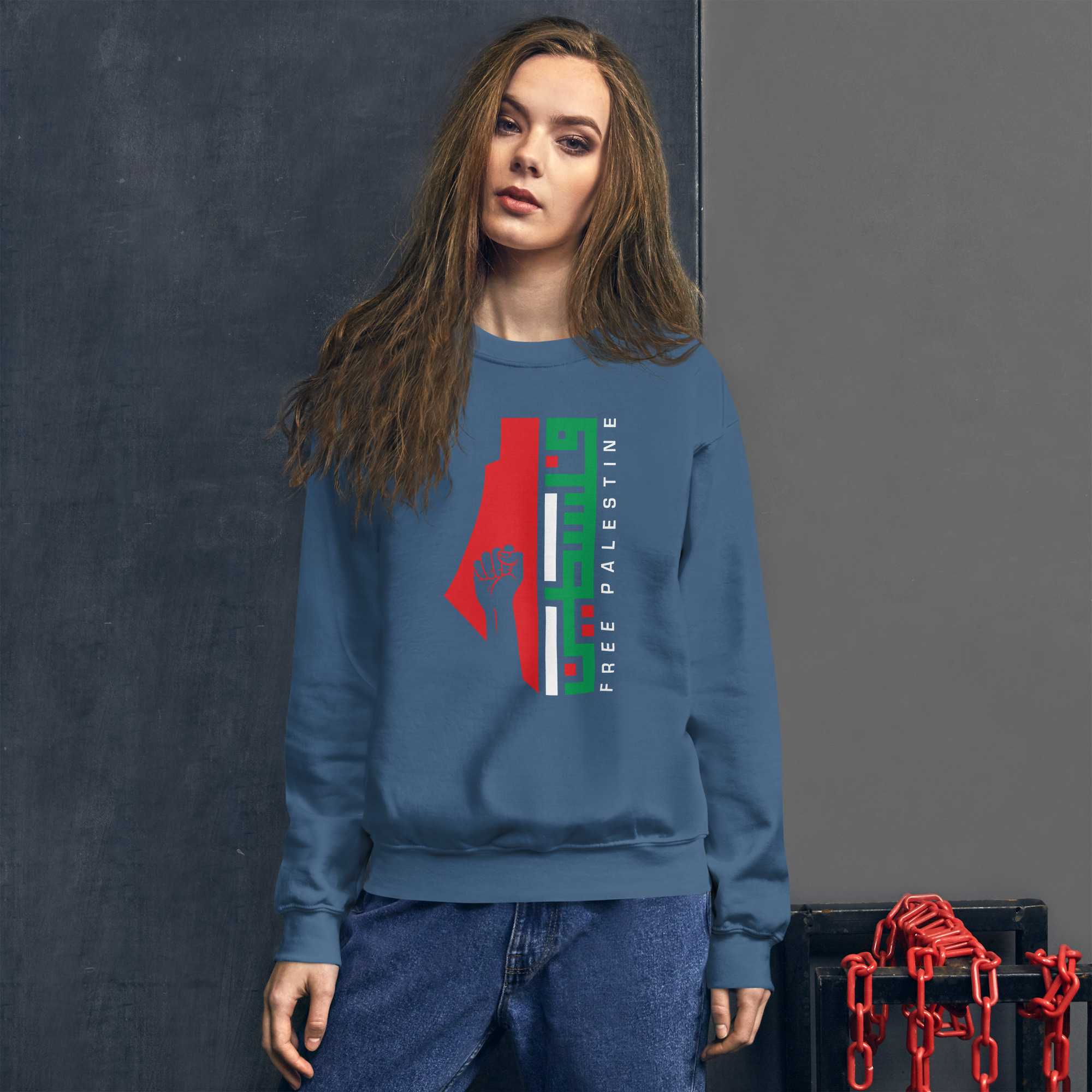 Free Palestine Arabic Name Map Customized Unisex Sweatshirt - Image 7
