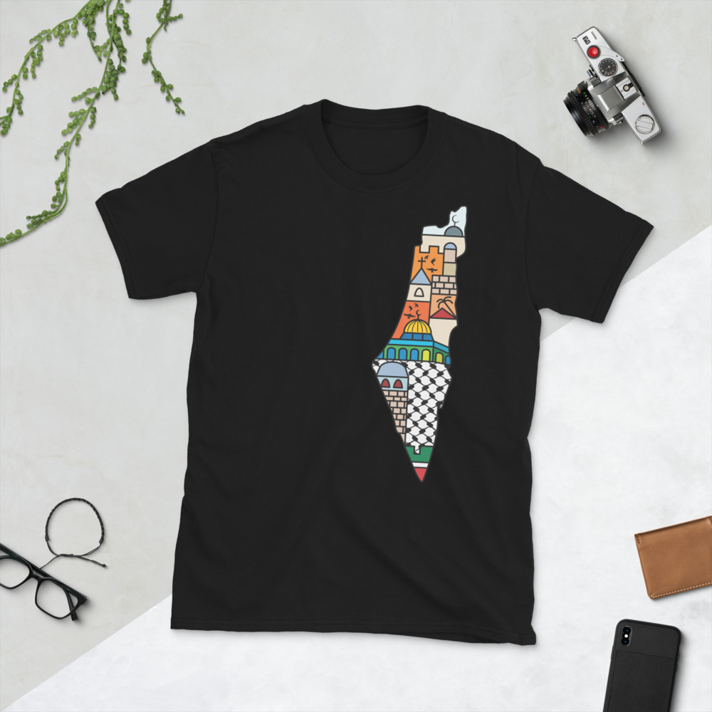 I Love Palestine My Homeland Palestinian Map Customized T-Shirt - Image 2