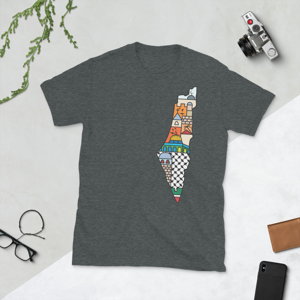 I Love Palestine My Homeland Palestinian Map Customized T-Shirt