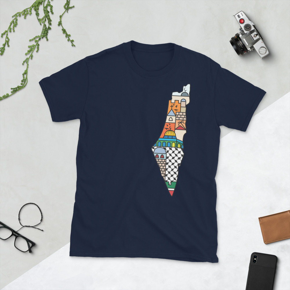 I Love Palestine My Homeland Palestinian Map Customized T-Shirt - Image 3