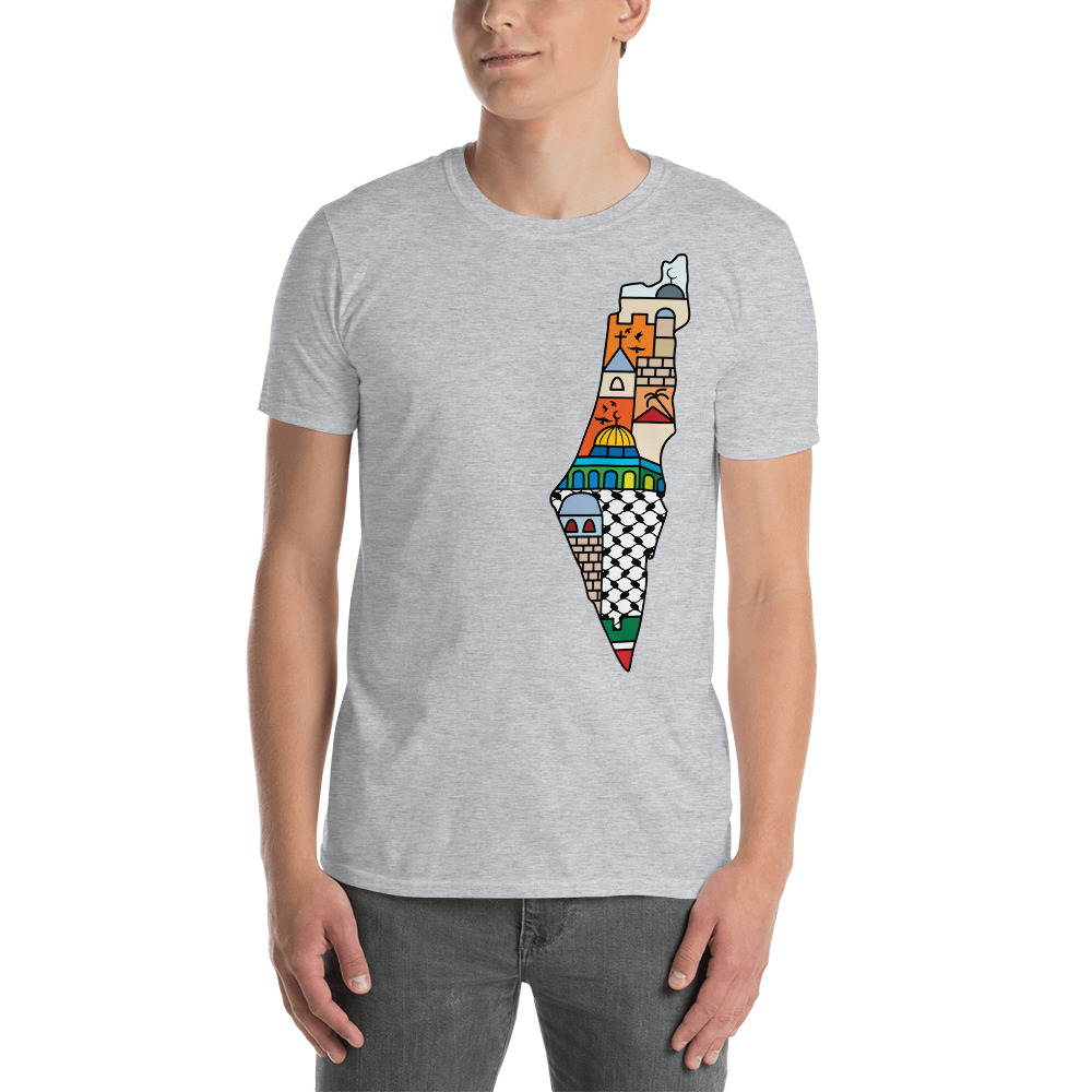 I Love Palestine My Homeland Palestinian Map Customized T-Shirt - Image 6