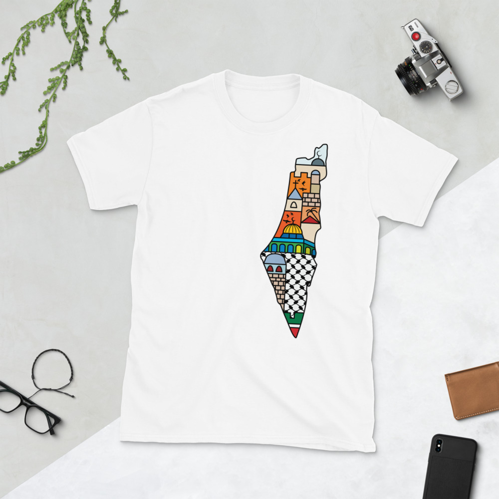 I Love Palestine My Homeland Palestinian Map Customized T-Shirt - Image 4