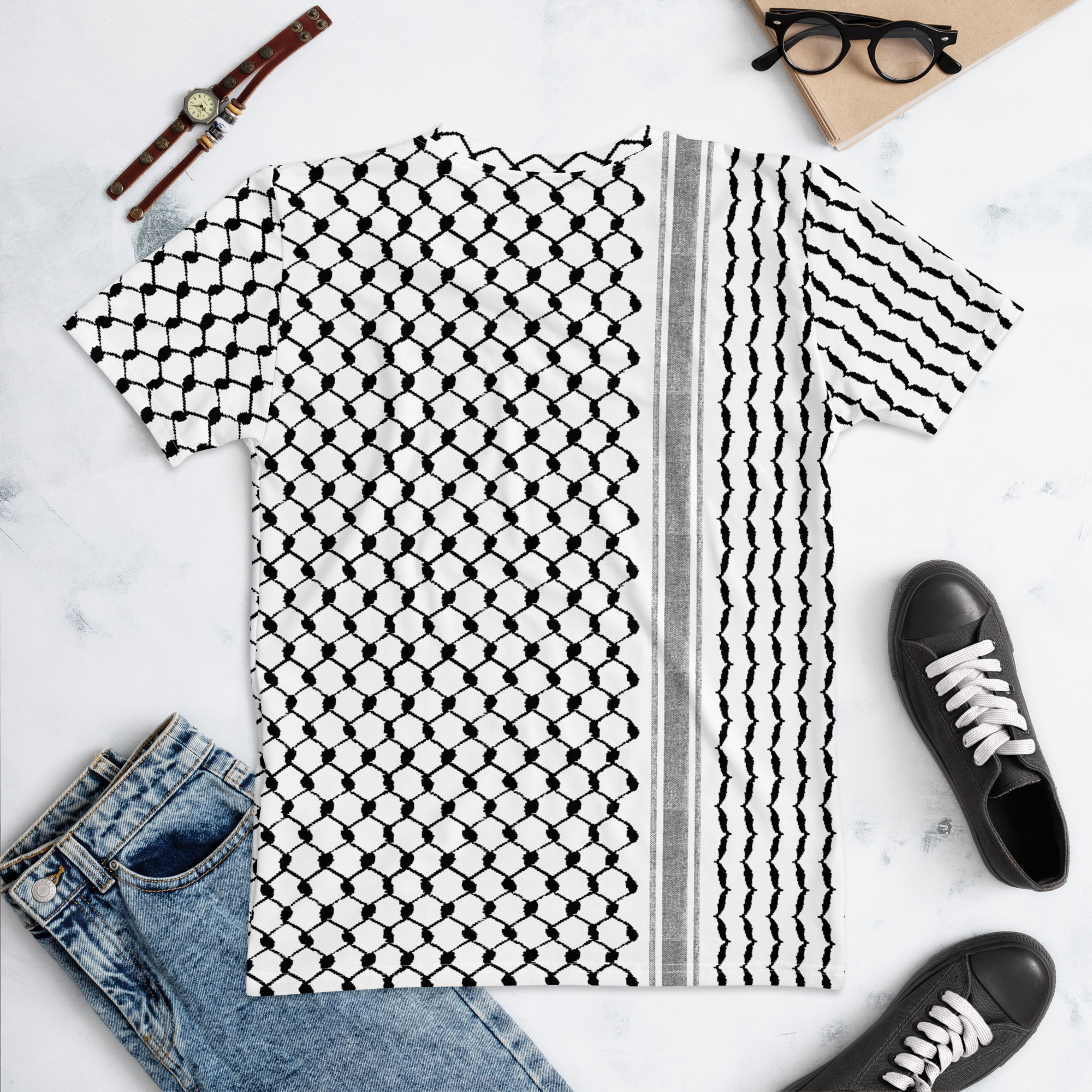 Palestine Kufiya Shirt Palestinian Hatta Pattern Women's T-shirt - Image 8