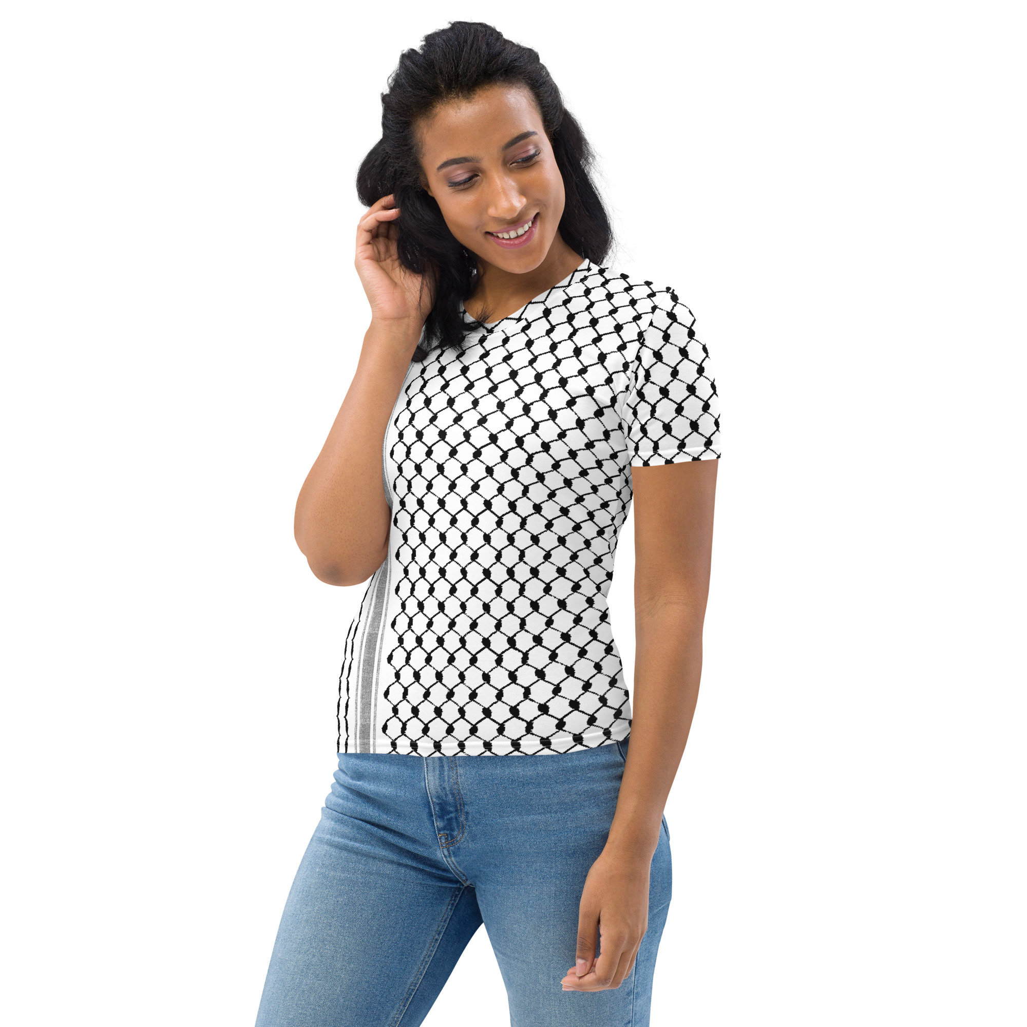Palestine Kufiya Shirt Palestinian Hatta Pattern Women's T-shirt - Image 4