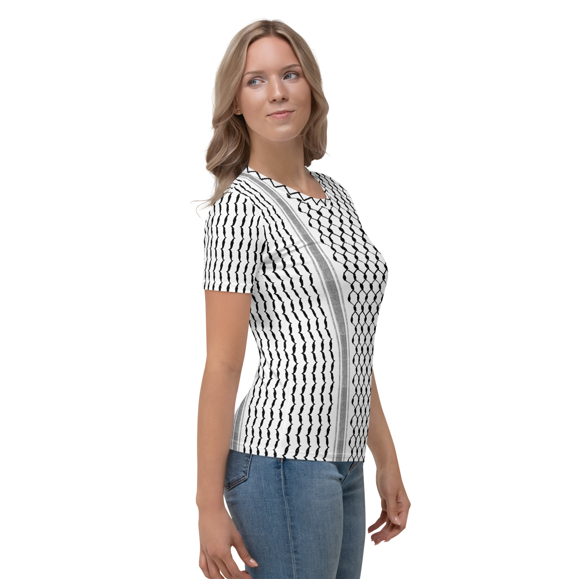 Palestine Kufiya Shirt Palestinian Hatta Pattern Women's T-shirt - Image 7