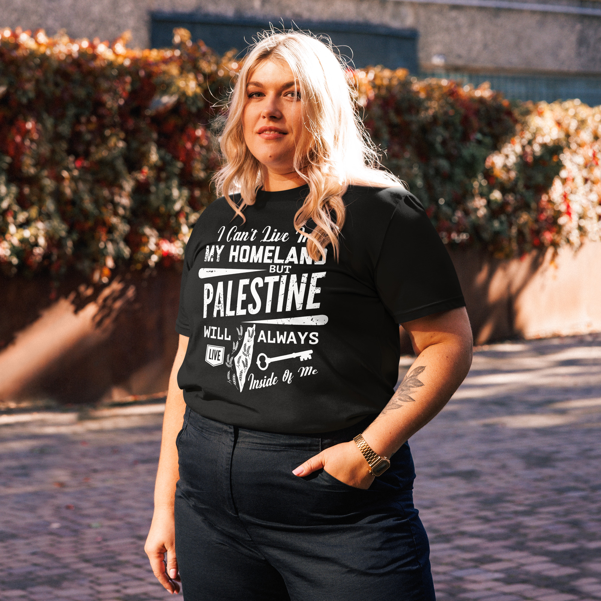 Palestine Organic Cotton Customizable Graphic T-shirt - Image 3
