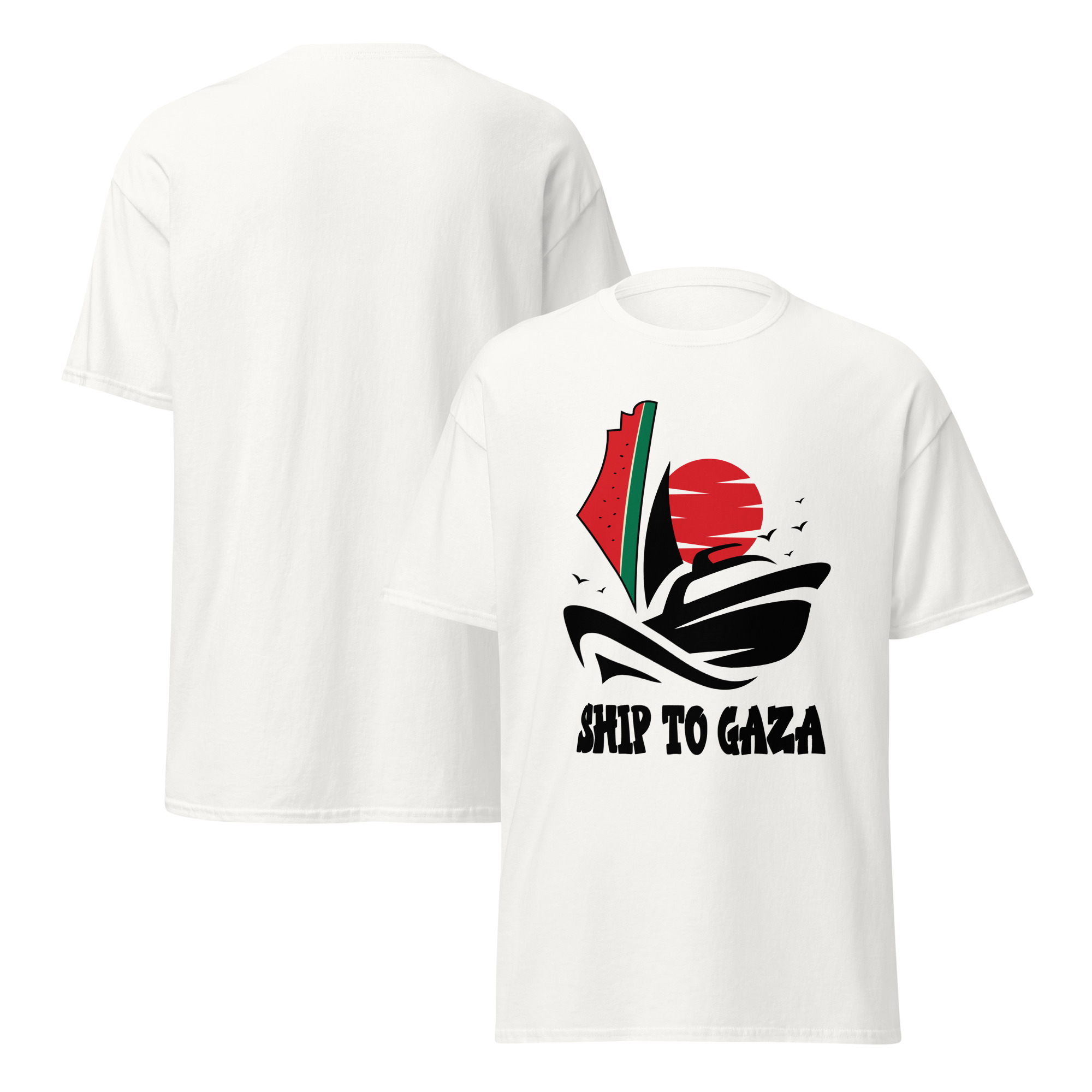 Free Palestine Ship to Gaza Madleen Boat Tshirt - Image 2