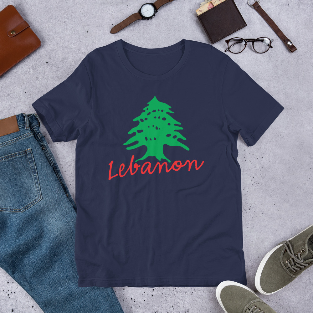 Lebanon Name Cedar Tree Lebanese Flag Symbol T-Shirt - Image 8