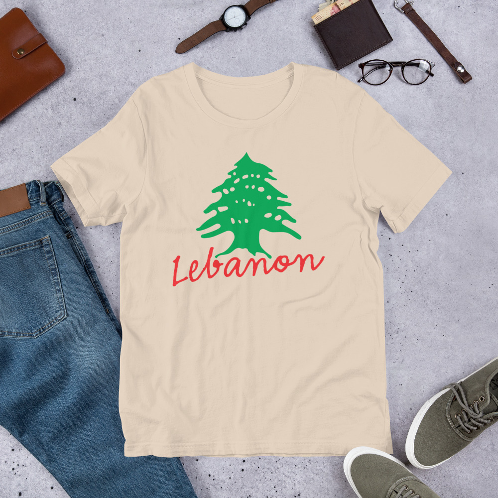 Lebanon Name Cedar Tree Lebanese Flag Symbol T-Shirt - Image 13