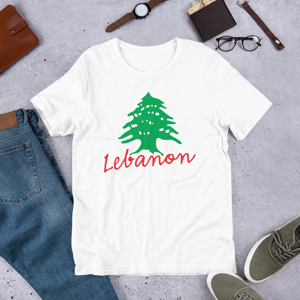 Lebanon Name Cedar Tree Lebanese Flag Symbol T-Shirt - Image 14