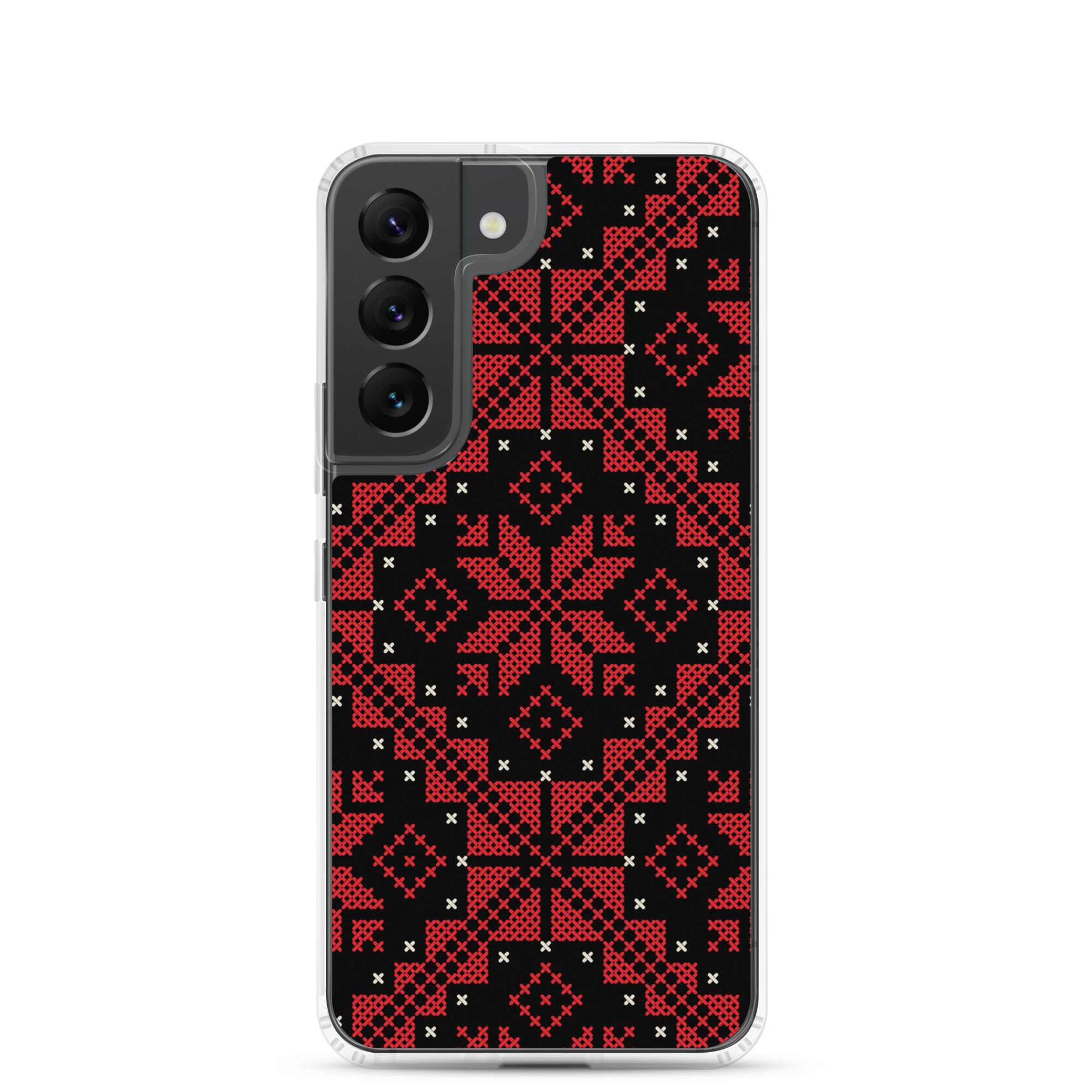 Palestinian Tatreez Samsung Case Custom Embroidery Pattern12 -RED - Image 12