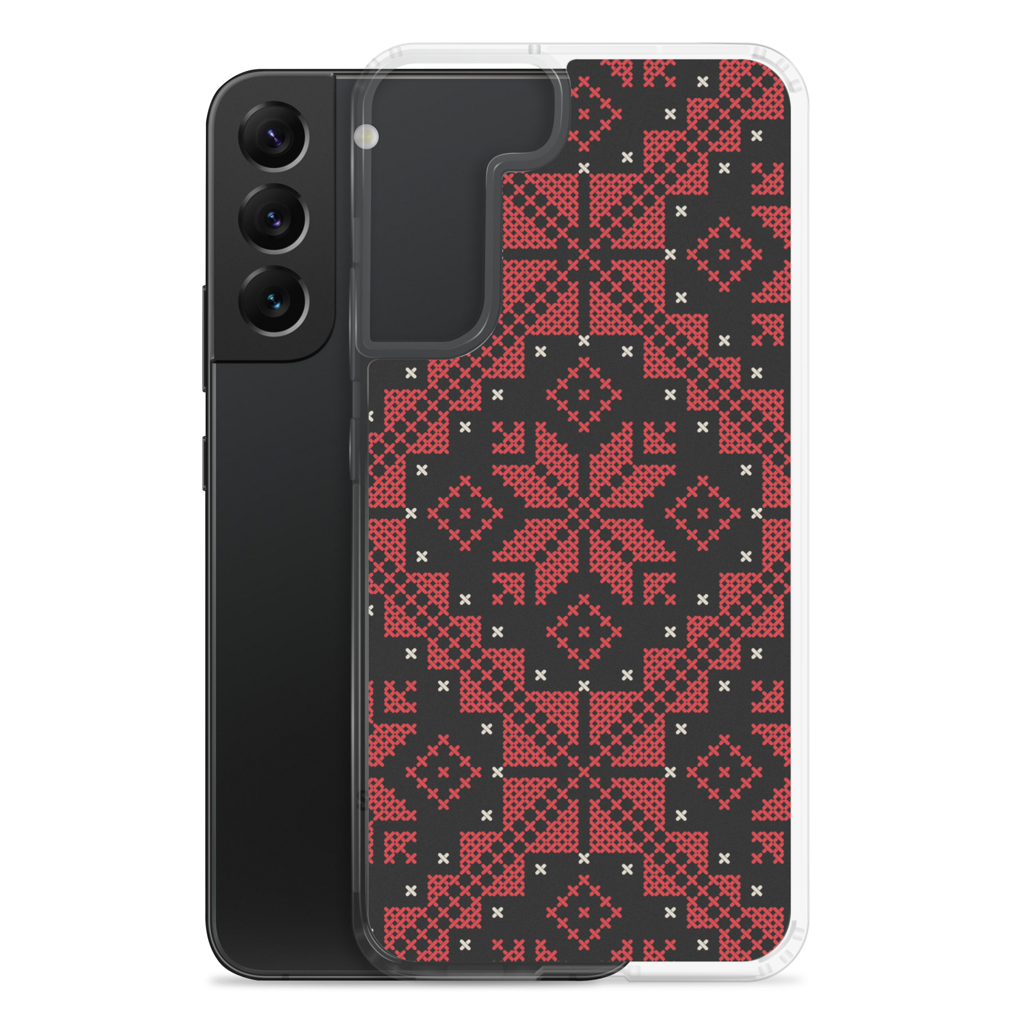 Palestinian Tatreez Samsung Case Custom Embroidery Pattern12 -RED - Image 9