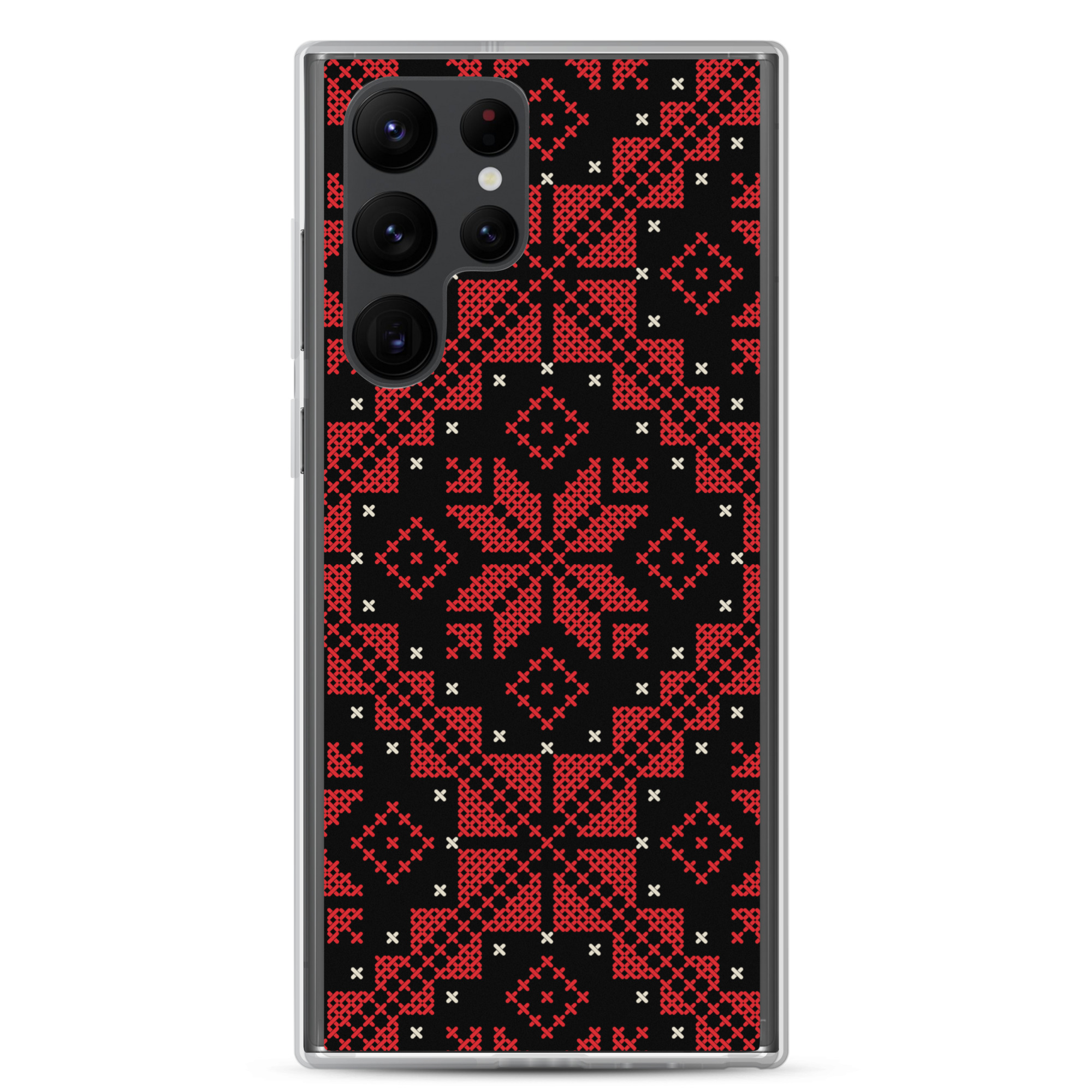 Palestinian Tatreez Samsung Case Custom Embroidery Pattern12 -RED - Image 10