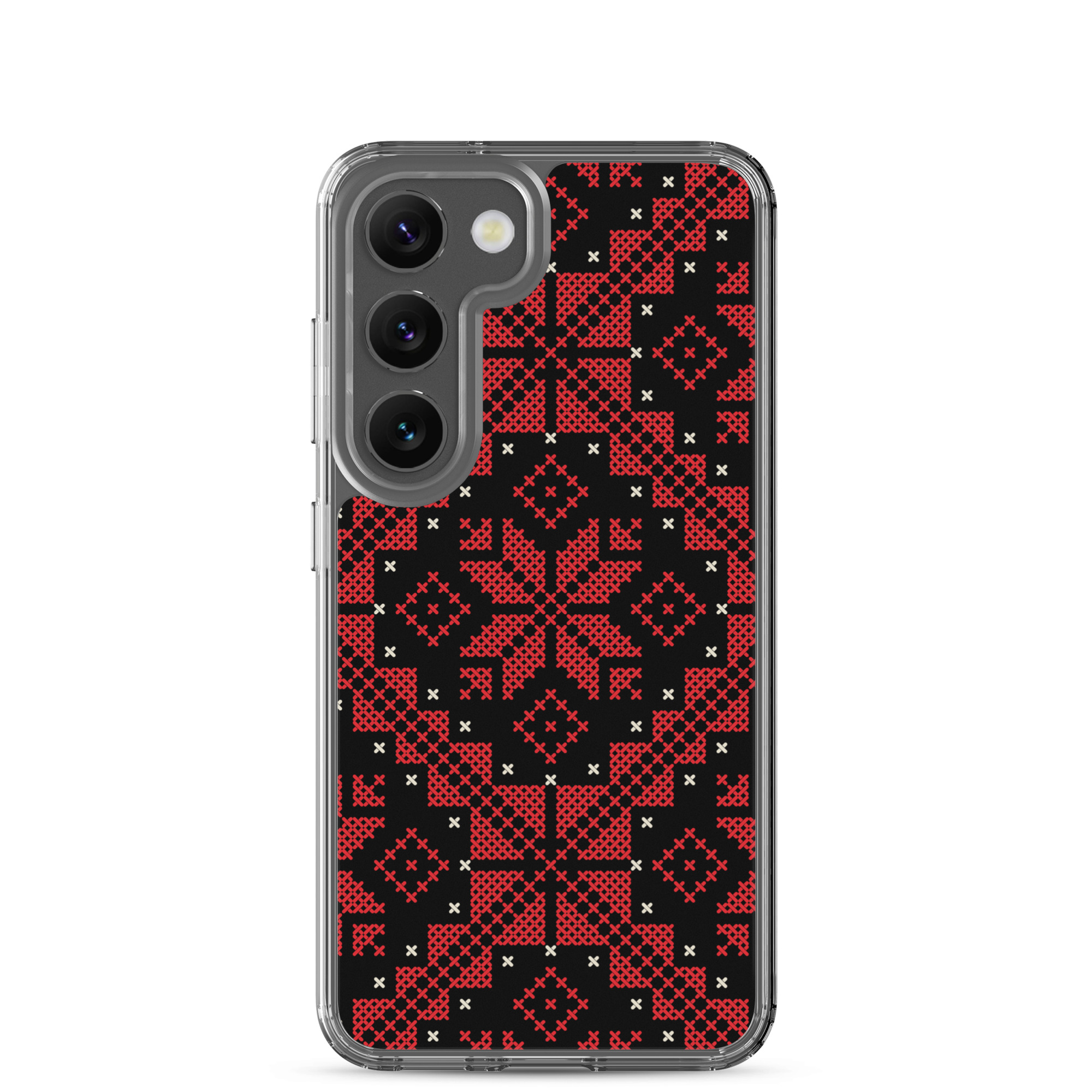 Palestinian Tatreez Samsung Case Custom Embroidery Pattern12 -RED - Image 23