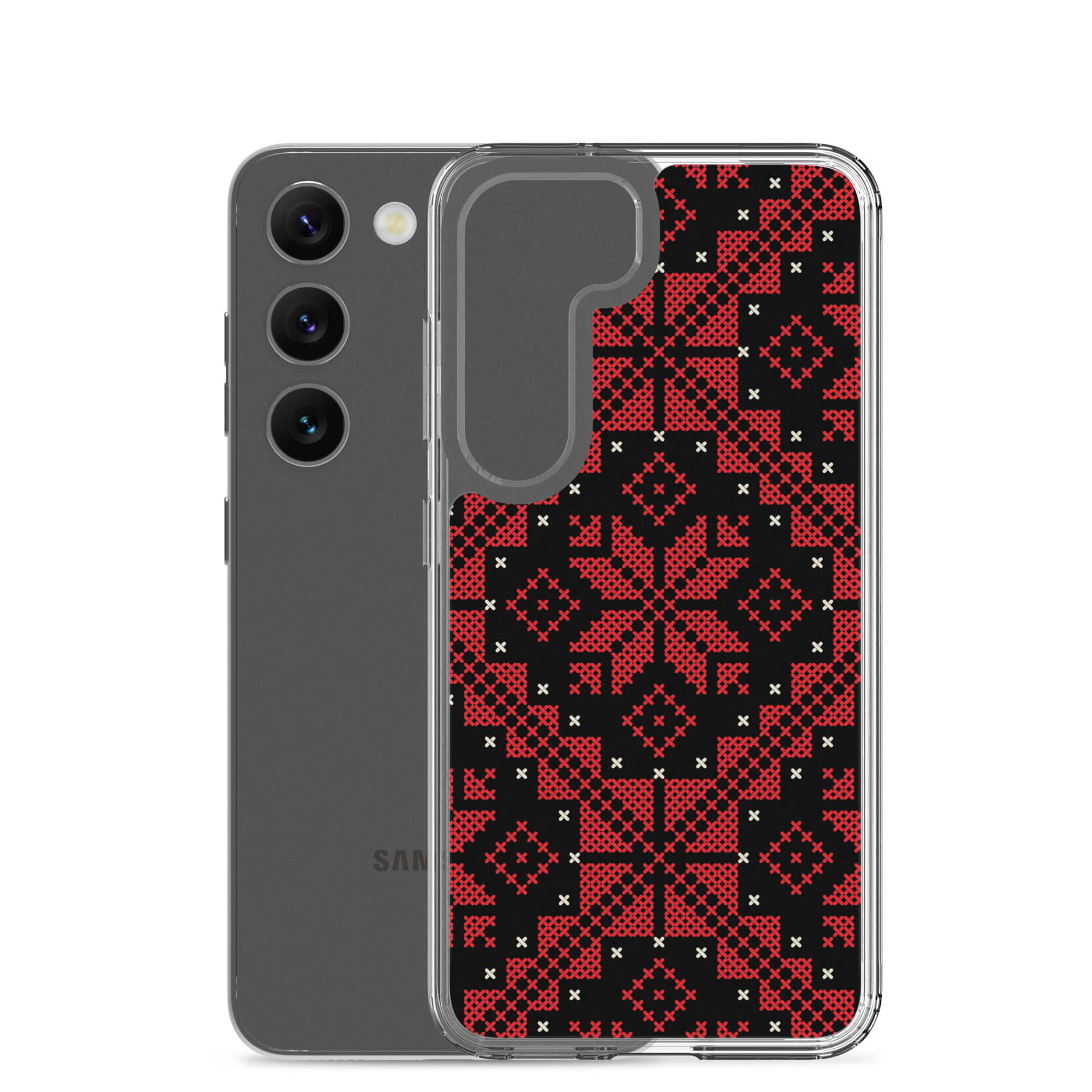 Palestinian Tatreez Samsung Case Custom Embroidery Pattern12 -RED - Image 24