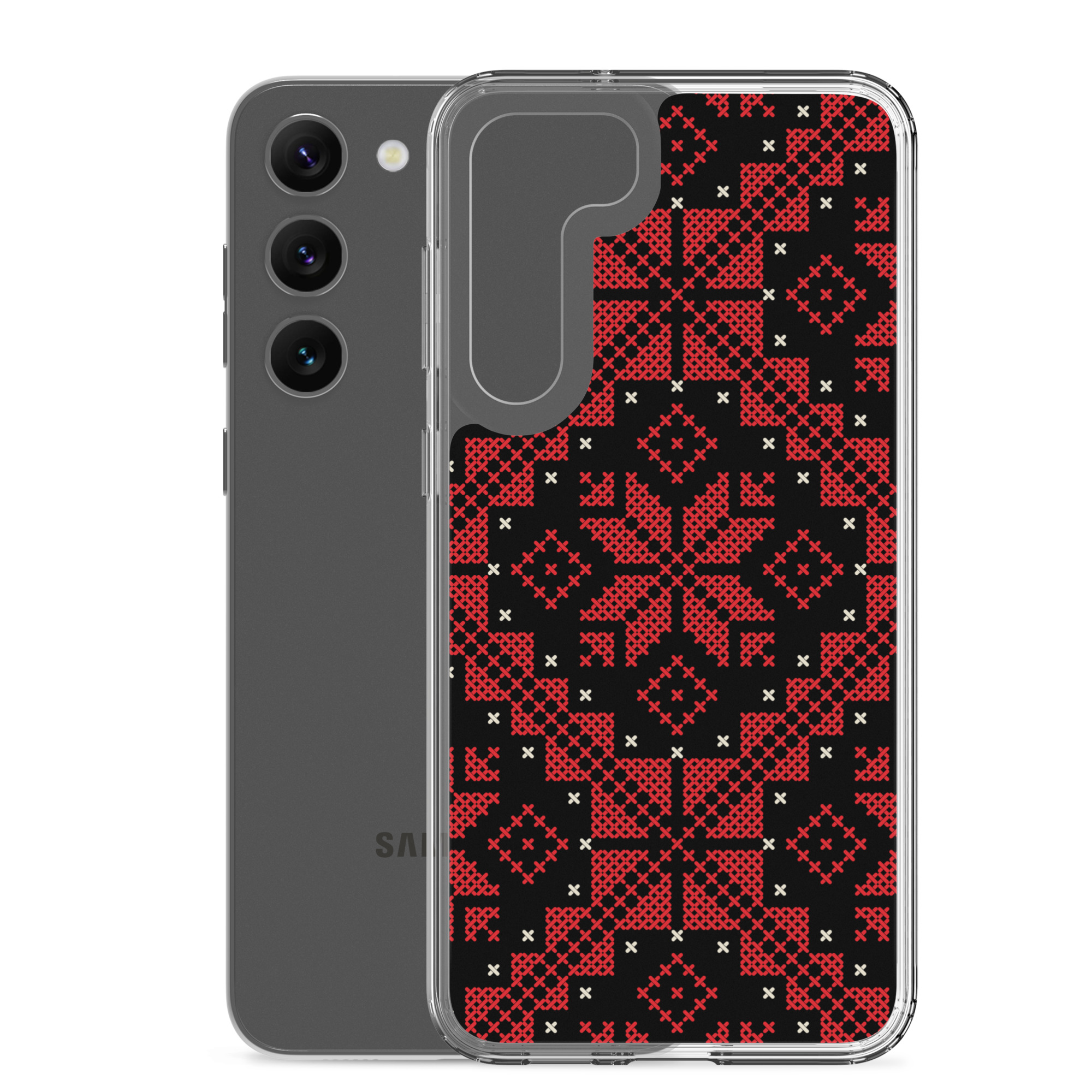 Palestinian Tatreez Samsung Case Custom Embroidery Pattern12 -RED - Image 21