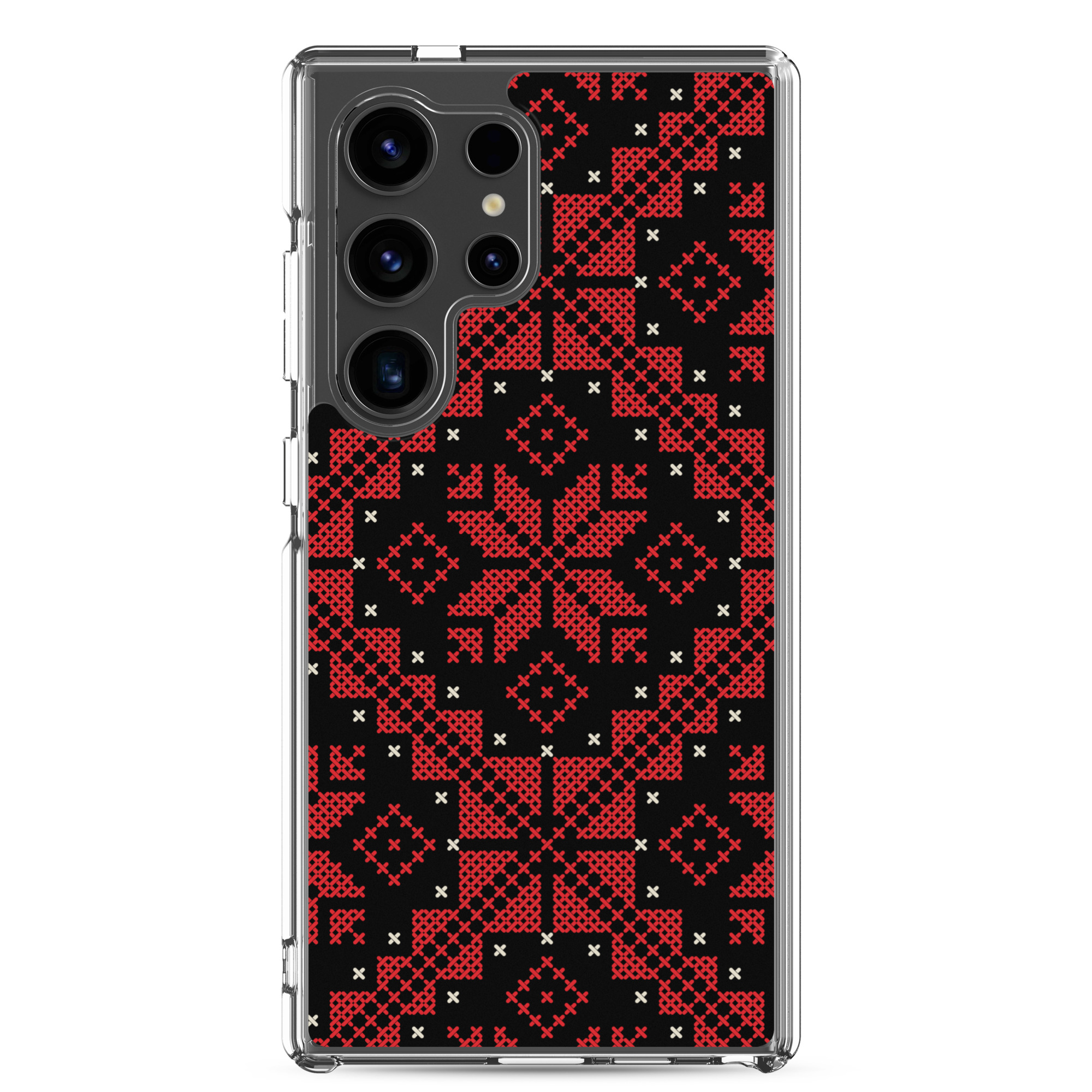 Palestinian Tatreez Samsung Case Custom Embroidery Pattern12 -RED - Image 27