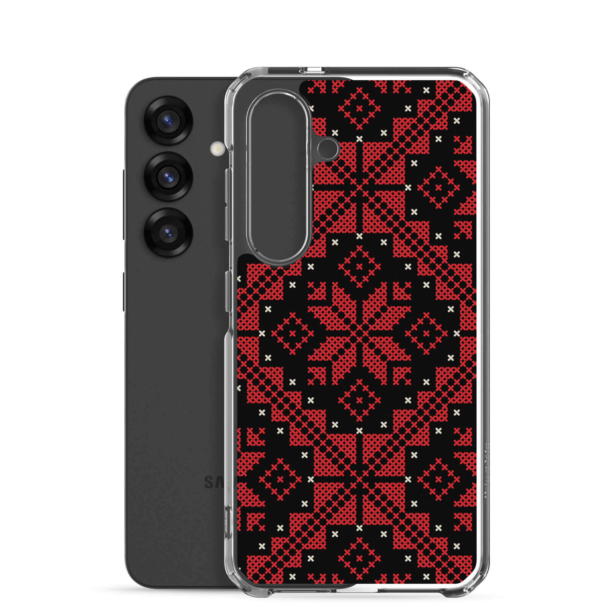 Palestinian Tatreez Samsung Case Custom Embroidery Pattern12 -RED - Image 19
