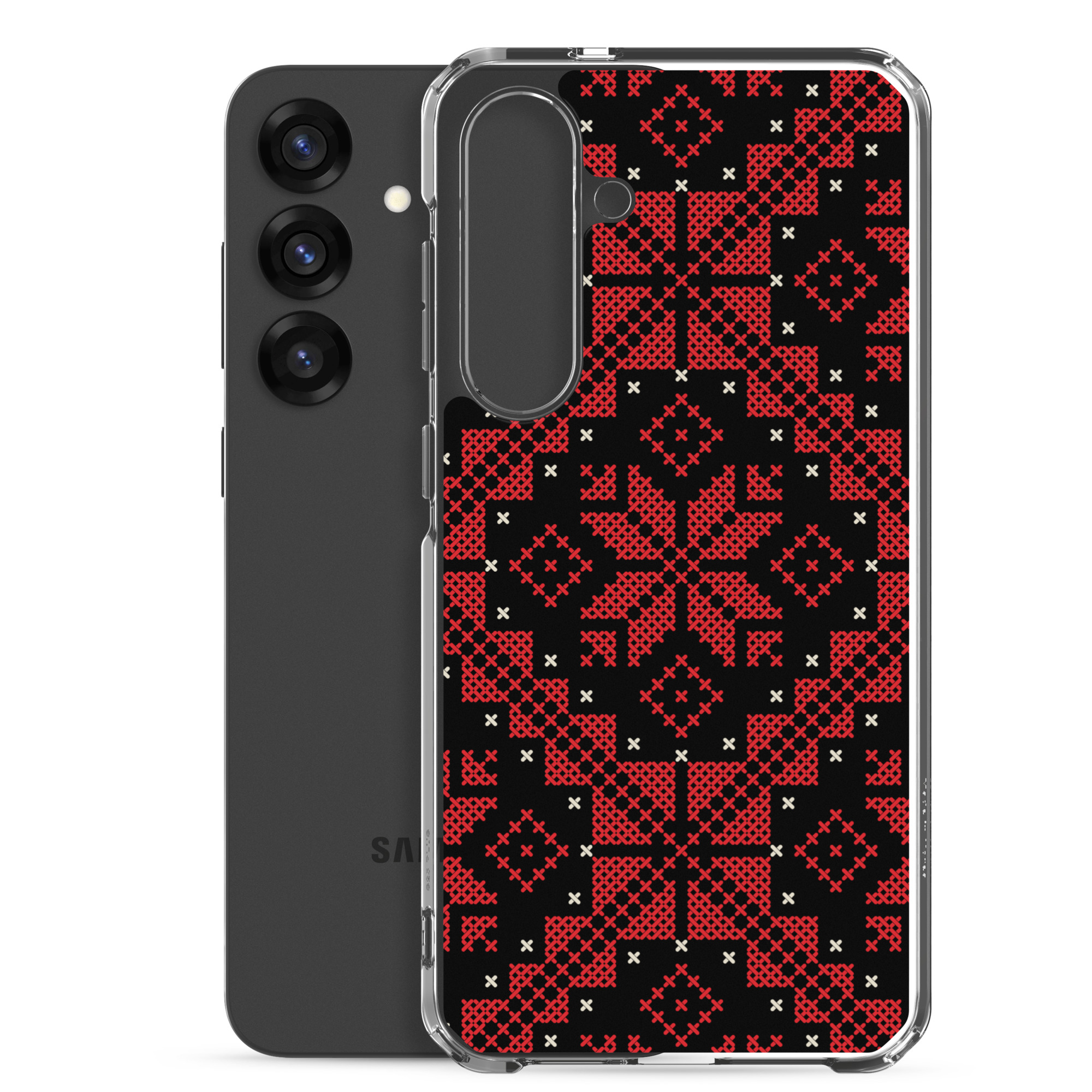 Palestinian Tatreez Samsung Case Custom Embroidery Pattern12 -RED - Image 15