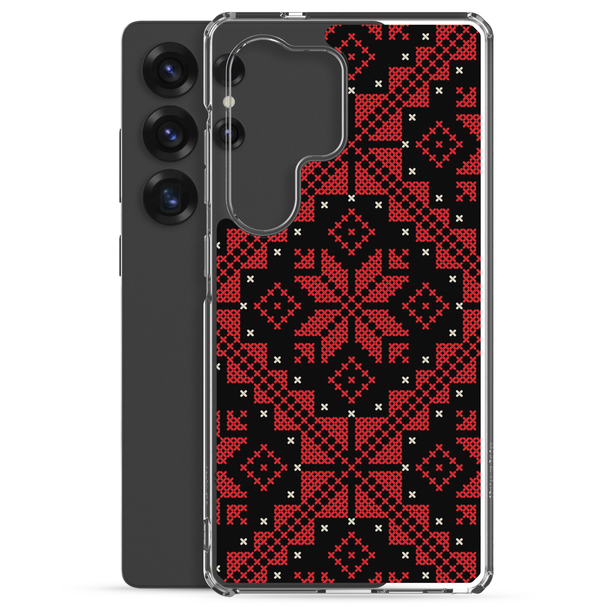 Palestinian Tatreez Samsung Case Custom Embroidery Pattern12 -RED - Image 17